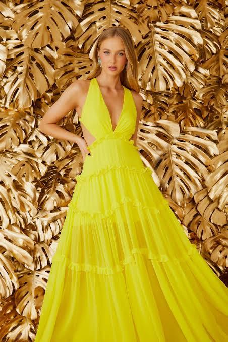 VESTIDO LONGO TAYLOR SUNNY AMARELO