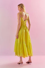 VESTIDO RAYON ASSIMÉTRICO RENDAS SUNKISS