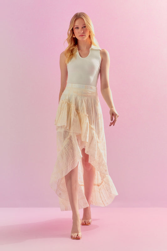 SAIA LIOCEL BORDADO BABADO OFF WHITE