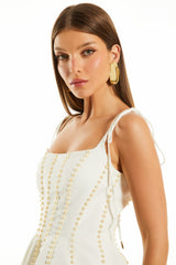 VESTIDO CURTO GIULIANA OFF WHITE