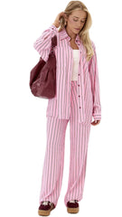 CAMISA OVERSIZED ESTAMPADA ROSA