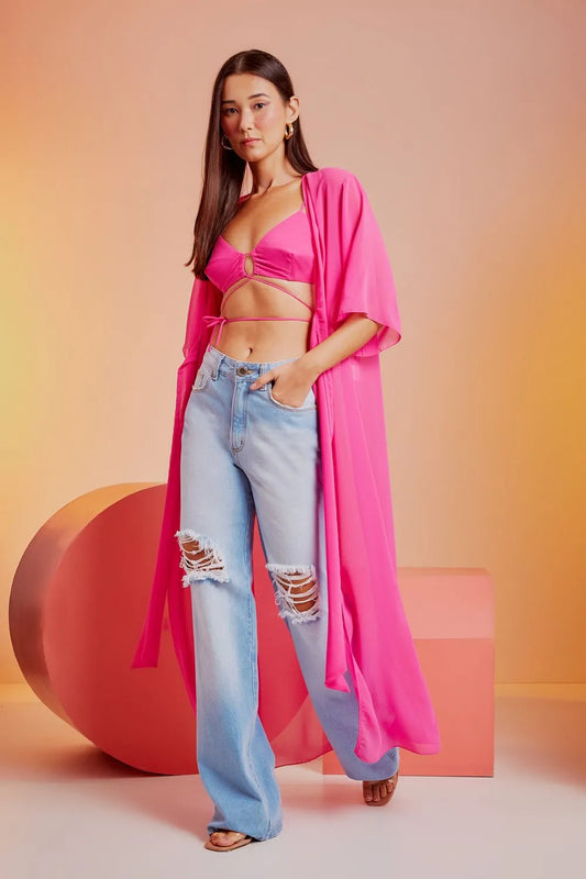 TUNICA MOUSSELINE TOP FRESH ROSA