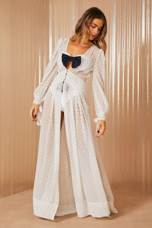 SAIDA DE PRAIA BAHAMAS AL MARE ESTAMPA PETIT POIS WHITE