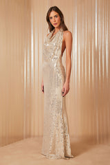 VESTIDO LONGO NADINE DOURADO