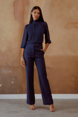 CALÇA RISCA RETA AZUL ECLIPSE