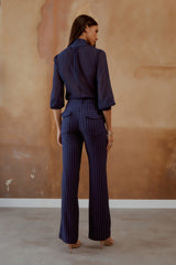 CALÇA RISCA RETA AZUL ECLIPSE