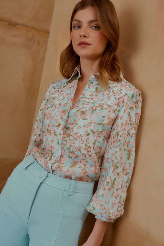 CAMISA CLASSICA FLORAL PARADIS ESTAMPA FLORAL PARADIS