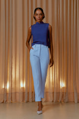 CALÇA ALFAIATARIA NERVURA AZUL BRIGITTE