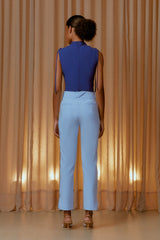 CALÇA ALFAIATARIA NERVURA AZUL BRIGITTE