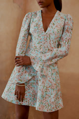 VESTIDO MANGA BABADO FLORAL PARADIS ESTAMPA FLORAL