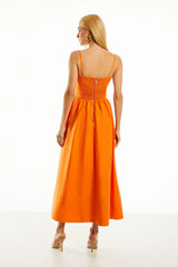 VESTIDO MIDI GIANE TANGERINA