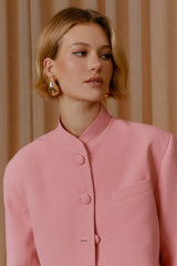 CASACO CREPE BOTÕES FORRADOS ROSA CORA