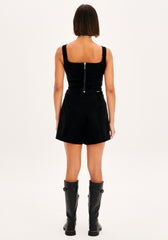 SHORT ALFAIATARIA CINTURA ALTA PRETO