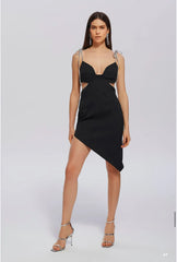 VESTIDO MAGGIE ROSA / PRETO / OFF WHITE