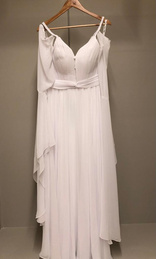 VESTIDO LONGO FLUIDO C/ MANGA BRANCO