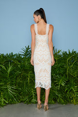 VESTIDO MIDI ISABELLE LAISE OFF WHITE