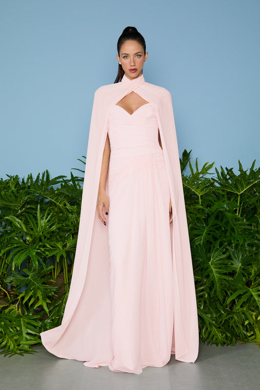 VESTIDO LONGO JESSIE DECOTE CORAÇÃO CEREJEIRA