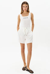 BERMUDA COM CÓS DE ELÁSTICO BRANCA