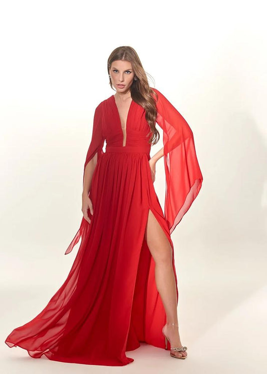 VESTIDO DRESS PARTY ANGELINA VERMELHO / AZUL ROYAL