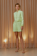 BERMUDA CLÁSSICA PREGAS VERDE CARMEM