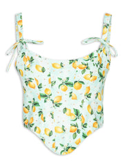 BLUSA CORSET DE ALÇAS ESTAMPA LIMÃO SICILIANO