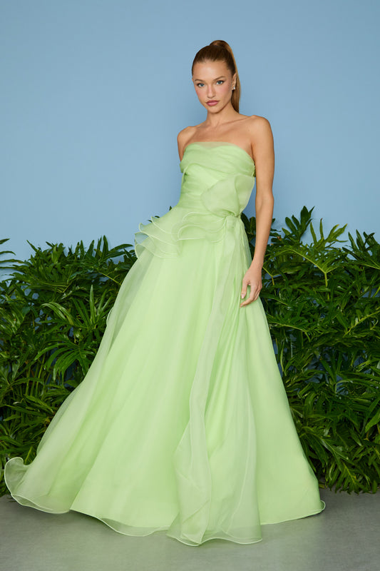 VESTIDO LONGO JOAN GODÊ BABADOS ACELGA