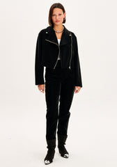 JAQUETA BIKER CURTA TOQUE AVELUDADO