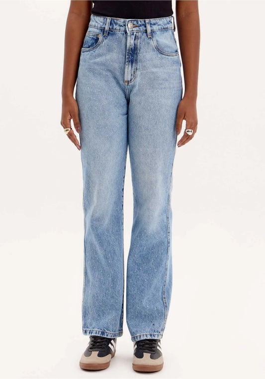 CALÇA JEANS RETA SHINE