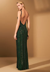 VESTIDO LONGO BORDADO VERDE THAYS TEMPONI