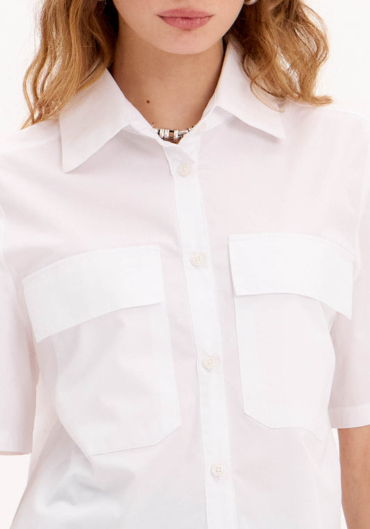 CAMISA CURTA COM BOLSOS BRANCO