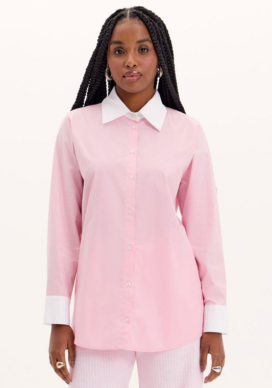 CAMISA TRADICIONAL BICOLOR ROSA