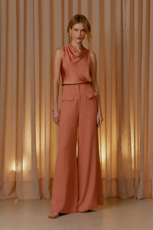 CALÇA ALFAIATARIA LAPELA BEGE TINA