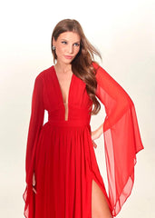 VESTIDO DRESS PARTY ANGELINA VERMELHO / AZUL ROYAL