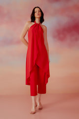 TUNICA CREPE SOFT RESORT PRETO / VERMELHO