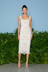 VESTIDO MIDI ISABELLE LAISE OFF WHITE