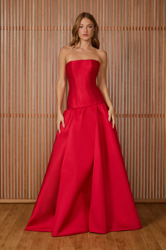 VESTIDO LONGO PATRÍCIA TOMARA QUE CAIA ROUGE