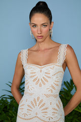 VESTIDO MIDI ISABELLE LAISE OFF WHITE