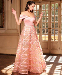 VESTIDO LONGO FITAS EM CETIM DUCHESE C/ VIES ROSE THAYS TEMPONI