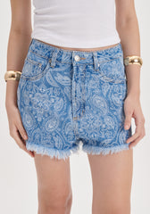 SHORT JEANS GRANDFATHER SUPER HIGH ESTAMPADO