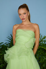 VESTIDO LONGO JOAN GODÊ BABADOS ACELGA