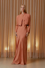 CASACO CREPE BOTÕES FORRADOS BEGE TINA