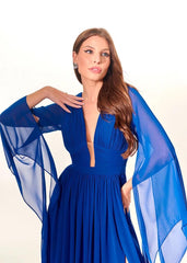 VESTIDO DRESS PARTY ANGELINA VERMELHO / AZUL ROYAL