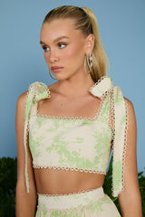 CONJUNTO ROBIN ALÇA LAÇO ESTAMPA TOILE DE JOUY