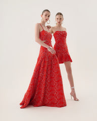 VESTIDO LONGO RECORTES CINTURA BORDADO HAMPTON