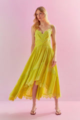 VESTIDO RAYON ASSIMÉTRICO RENDAS SUNKISS