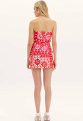 SAIA CURTA ESTAMPADA VERMELHA