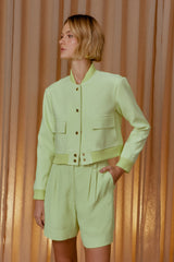 BERMUDA CLÁSSICA PREGAS VERDE CARMEM