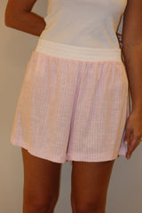 SHORT BOXER ROSA LISTRA BRANCA