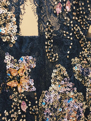 VESTIDO MIDI PATRICIA BONALDI RENDA AZUL MARINHO