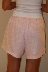 SHORT BOXER ROSA LISTRA BRANCA